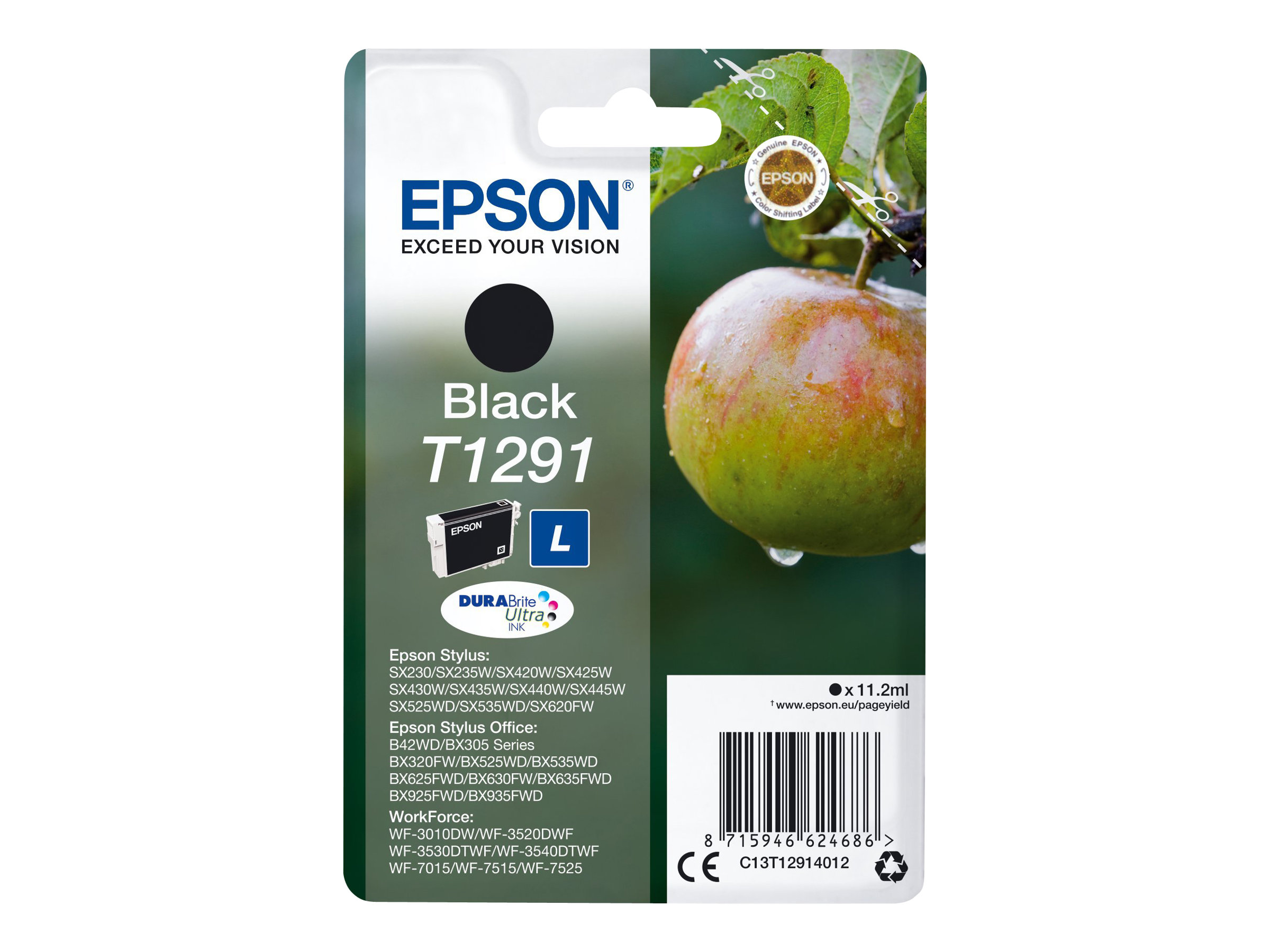 Cartouche Encre Bureau Vallée Epson Epson T1291 Pomme - noir - cartouche d'encre originale Pas Cher