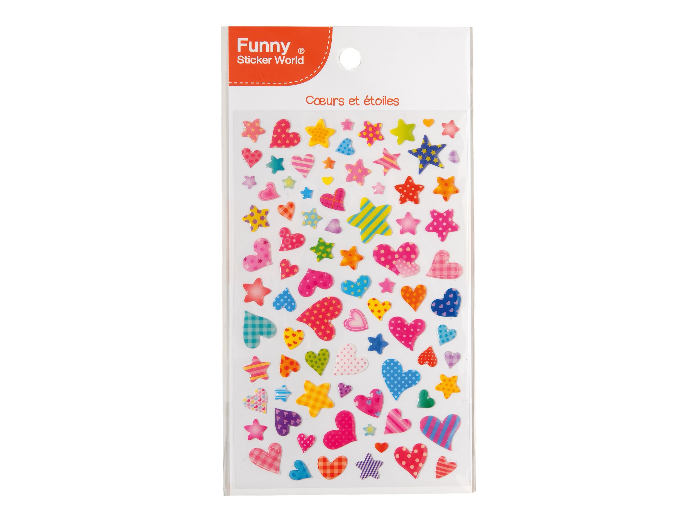 Oberthur Funny Sticker World - Stickers - cœurs et étoiles