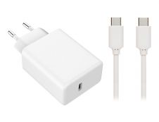 BigBen - adaptateur secteur + câble de charge et de synchronisation USB C - blanc