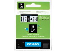 Dymo D1 - Ruban d'étiquettes auto-adhésives - 1 rouleau (19 mm x 7 m) - fond blanc écriture noire 