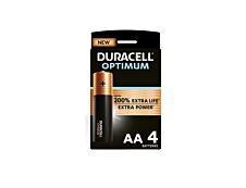 DURACELL Optimium -  4 piles alcalines - AA LR06