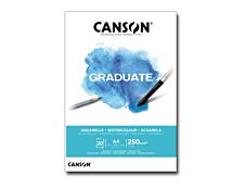 Canson Graduate Watercolour - Bloc dessin aquarelle - 20 feuilles - A4 - 250 gr