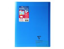 Clairefontaine Koverbook - Cahier polypro 24 x 32 cm - 96 pages - grands carreaux (Seyes) - bleu