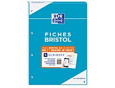 Oxford - Pack de 30 Fiches Bristol Scribzee - A4 - petits carreaux - perforées