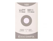 Exacompta - Pack de 100 Fiches bristol - 12,5 x 20 cm - petits carreaux - blanc