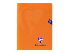 Clairefontaine Mimesys - Cahier polypro 17 x 22 cm - 96 pages - grands carreaux (Seyes) - orange