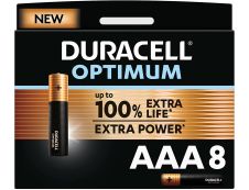 DURACELL Optimium - 8 piles alcalines - AAA LR03