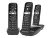 Gigaset AS690 Trio - téléphone sans fil + 2 combinés supplémentaires - noir