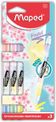 Maped Fluopep's Pen Duo - Pack de 3 surligneurs 2-en-1 - couleurs pastels assorties