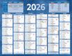 Calendrier bancaire année civile BOUCHUT "205 Bleu" 13,5 x 17, 5 cm coloris bleu Pefc 70 %