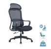 Fauteuil de bureau RICHARD - accoudoirs fixes - têtière intégré - noir