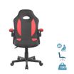 Fauteuil de bureau JUNIOR FLIP - avec accoudoirs - noir et rouge