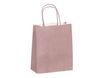 50 Sacs cadeau kraft - poignées torsadées - 18 cm x 8 cm x 22 cm - rose poudré