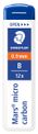 STAEDTLER Mars micro - Etui de 12 Mines pour porte mines - B - 0,9 mm