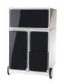 Caisson de bureau mobile EASYBOX - 4 tiroirs mixtes - Noir