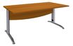 Bureau droit IDRA - L80 cm - Pieds alu - plateau imitation Merisier