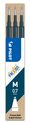 Pilot Frixion Ball - 3 Recharges pour rollers effaçables - 0,7 mm - bleu nuit