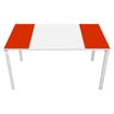Table de réunion EASYDESK - L150 x P114 x H75 cm - blanc/rouge