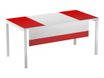 Voile de fond pour bureau EASYDESK L140cm - Blanc/rouge