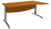 Bureau droit IDRA - Vague à droite - L140 cm - Pieds alu - plateau imitation Merisier
