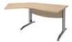 Bureau 135° IDRA - retour d'angle à gauche - L180 cm - Pieds aluminium - plateau imitation Chêne clair