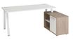 Bureau manager ARPE avec bloc de rangement droit - 160 cm - Blanc