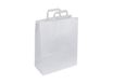 50 Sacs cadeau kraft - poignées plates - 32 cm x 17 cm x 39 cm - blanc