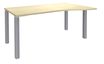 Bureau Vague EXPRIM - L160 cm - Retour droite - Plateau imitation Erable - Pieds alu