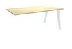 Bureau simple STEELY - L140 cm - Bureau suivant - Pieds blanc - plateau imitation Erable