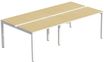 Bureau Bench 4 personnes EASYDESK - soit 4 plateaux L120xP80xH75 cm (L240 x P166) - Hêtre
