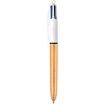 BIC 4 Couleurs - Stylo à bille 4 couleurs - 1 mm - corps texturé doré givré