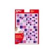 Apli - 6 feuilles gommettes carrées - rose/violet