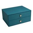 3130630306030-Exacompta OfficeByMe - Module de classement 2 tiroirs - pour A4+ - bleu canard-Angle gauche-0