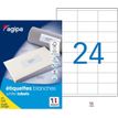 Apli Agipa - 2400 Étiquettes adhésives blanches multi-usages - 70 x 35 mm - coins droits - réf 119006