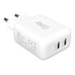 3701263520300-JAYM - Chargeur secteur - charge rapide - 2 USB - blanc-Angle droit-0