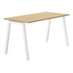 3483601094642-Bureau CONNEXION - 180 cm - Pieds métal - Chêne/blanc-Angle droit-0