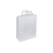 50 Sacs cadeau kraft - poignées plates - 32 cm x 17 cm x 39 cm - blanc