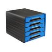 3462159010557-CEP Gloss - Module de classement 5 tiroirs - noir/bleu-Angle gauche-0