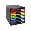 Exacompta Modulo - Module de classement 10 tiroirs - noir/arlequin brillant