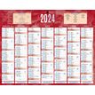 Bouchut 215 - Calendrier bancaire 7 mois par face - 21 x 26,5 cm - rouge