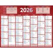 Bouchut 215 - Calendrier bancaire 7 mois par face - 21 x 26,5 cm - rouge