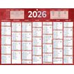 Bouchut 222 - Calendrier bancaire 7 mois par face - 32 x 42 cm - rouge