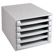 Exacompta The Box - Module de classement  5 tiroirs - gris lumière
