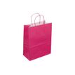 50 Sacs cadeau kraft - poignées torsadées - 18 cm x 8 cm x 22 cm - fuchsia
