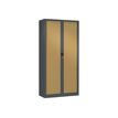 Armoire haute monobloc Class 900 - 180 x 90 x 43 cm - anthracite/imitation hêtre