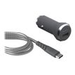 3571211389941-BigBen Force Power - chargeur allume-cigare pour smartphone - 1 USB + 1 câble USB-C/USB-C-Angle gauche-0