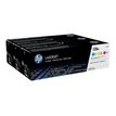 0887111403018-HP 128A - Pack de 3 - cyan, magenta, jaune - cartouche laser d'origine-Angle gauche-2