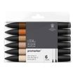 884955070406-ProMarker - Pack de 6 marqueurs double pointe - ton de chair-Avant-0