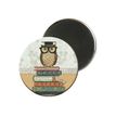 3700572716930-Kiub Bug Art - Magnet rond en verre - Chouette Lunettes-Avant-0