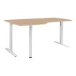 Bureau compact 90° à gauche YES ! - 160 cm - Pieds ajustables blancs - Chêne